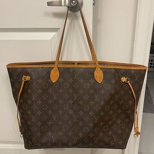 Louis Vuitton Monogram Neverfull Tote in Brown and Tan